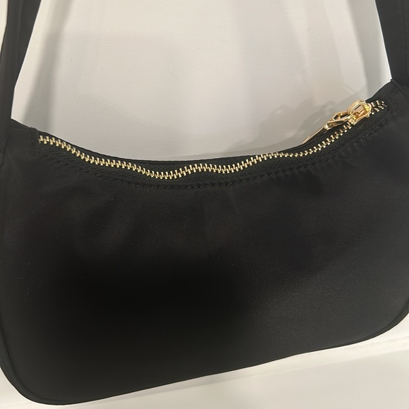 Y2K Black Nylon Mini Purse Baguette - Picture 4 of 5
